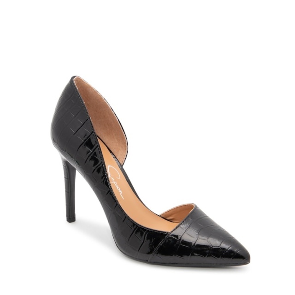 Jessica Simpson patent leather croc pumps